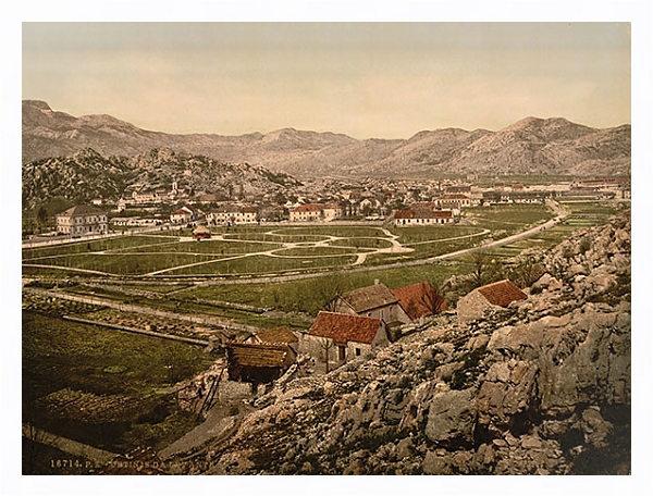 Постер Черногория. Цените, вид на город с типом исполнения На холсте в раме в багетной раме 221-03