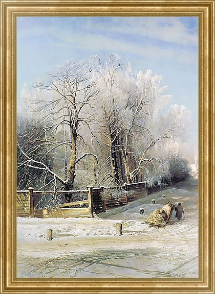 Постер Зимний пейзаж. 1873 с типом исполнения На холсте в раме в багетной раме NA033.1.051