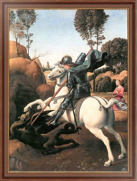 Постер Битва св. Георгия с драконом с типом исполнения На холсте в раме в багетной раме 35-M719P-83