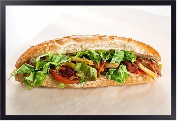 Постер Сэндвич с салатом с типом исполнения На холсте в раме в багетной раме 221-01