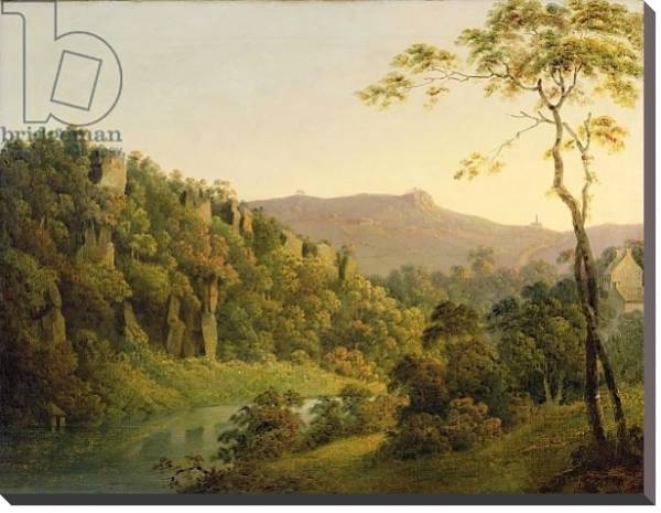 Постер View in Matlock Dale, Looking Towards Black Rock Escarpment, c.1780-5 с типом исполнения На холсте без рамы