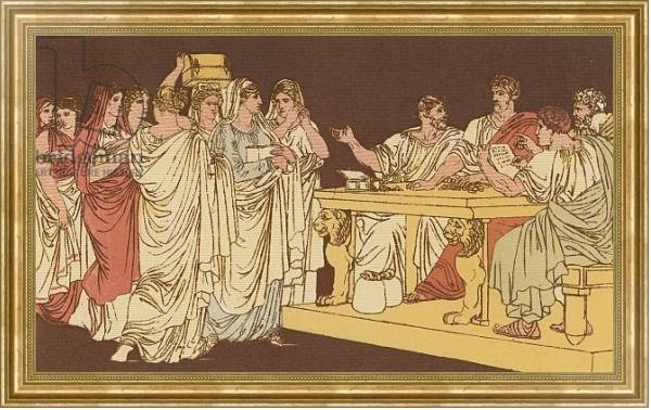 Постер Roman ladies bringing their ornaments с типом исполнения На холсте в раме в багетной раме NA033.1.051