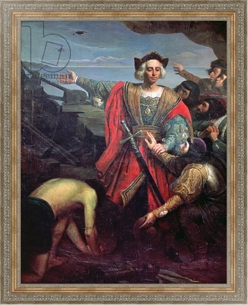 Постер Arrival of Cristobal Colon in America с типом исполнения На холсте в раме в багетной раме 484.M48.310