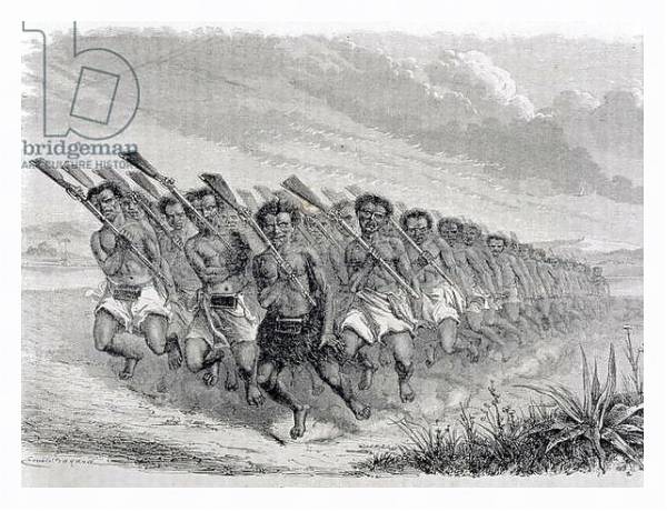 Постер Maori Warriors Performing a War Dance, illustration from 'The Return to the World' с типом исполнения На холсте в раме в багетной раме 221-03