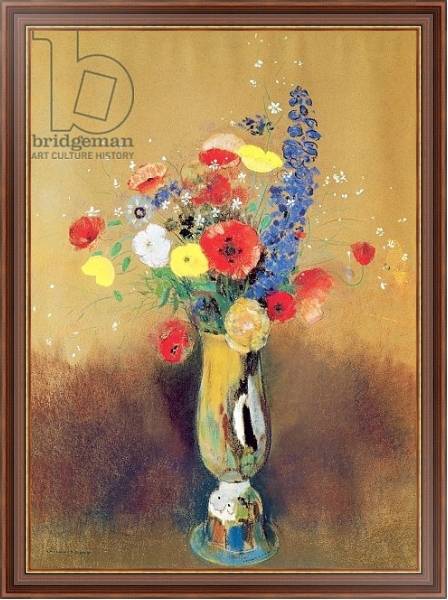 Постер Wild flowers in a Long-necked Vase, c.1912 с типом исполнения На холсте в раме в багетной раме 35-M719P-83