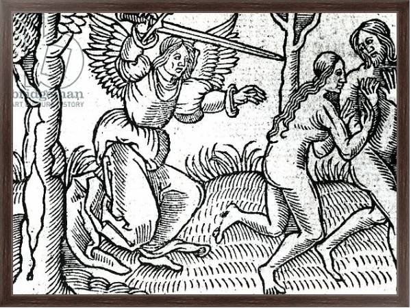 Постер The Expulsion from the Garden of Eden, illustration from Cranmer's Bible, 1540 с типом исполнения На холсте в раме в багетной раме 221-02