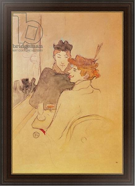 Постер Two women sitting in a cafe с типом исполнения На холсте в раме в багетной раме 1.023.151