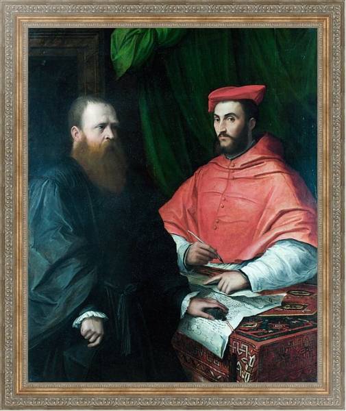 Постер Cardinal Ippolito de' Medici and Monsignor Mario Bracci с типом исполнения На холсте в раме в багетной раме 484.M48.310
