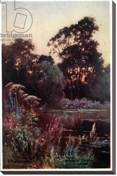 Постер Worcester College Garden с типом исполнения На холсте без рамы