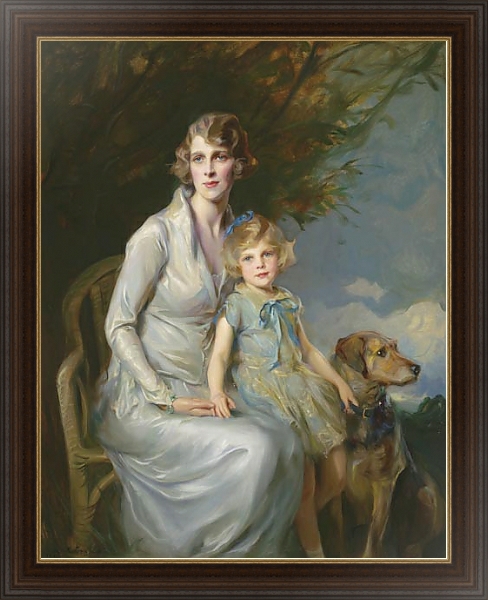 Постер Портрет дамы с ребенком с типом исполнения На холсте в раме в багетной раме 1.023.151