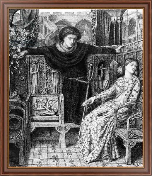 Постер Hamlet and Ophelia, 1858 с типом исполнения На холсте в раме в багетной раме 35-M719P-83