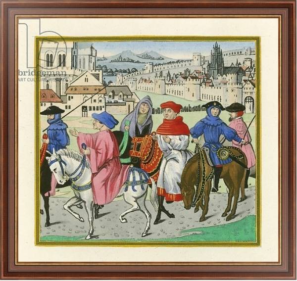 Постер The Canterbury Pilgrimage, late 15th Century с типом исполнения На холсте в раме в багетной раме 35-M719P-83