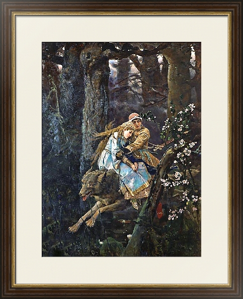 Постер Иван-царевич и серый волк с типом исполнения Под стеклом в багетной раме 1.023.036