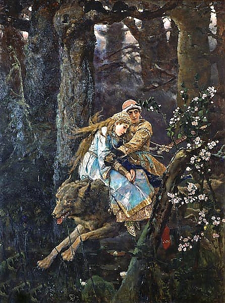 Постер Иван-царевич и серый волк с типом исполнения На холсте без рамы