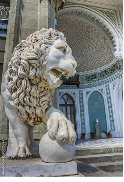 Постер Крым, Воронцовский дворец, лев с типом исполнения На холсте без рамы