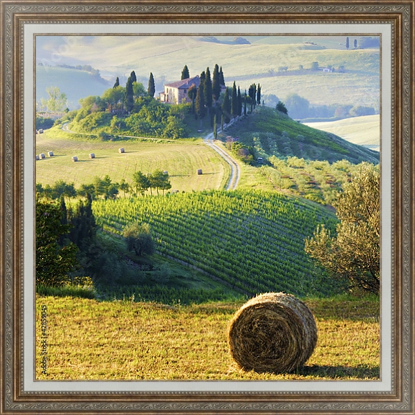 Постер Италия, Тоскана с типом исполнения На холсте в раме в багетной раме 595.M52.330