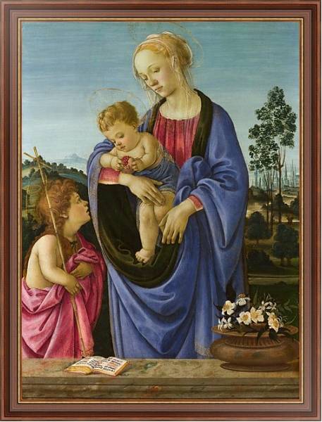 Постер Дева Мария с младенцем и Святым Джоном с типом исполнения На холсте в раме в багетной раме 35-M719P-83