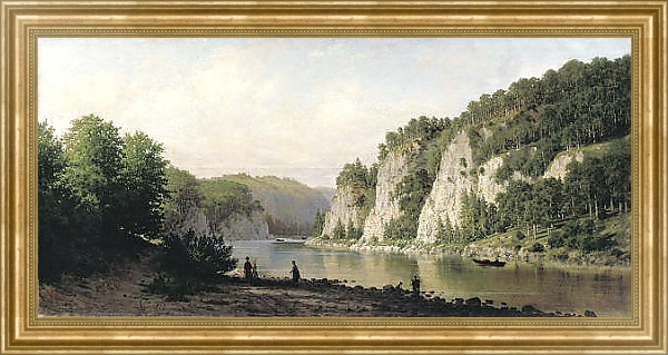 Постер Камень Писанный на реке Чусовой. 1877 с типом исполнения На холсте в раме в багетной раме NA033.1.051