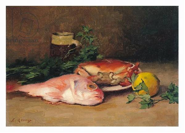 Постер Crab and Red Mullet с типом исполнения На холсте в раме в багетной раме 221-03