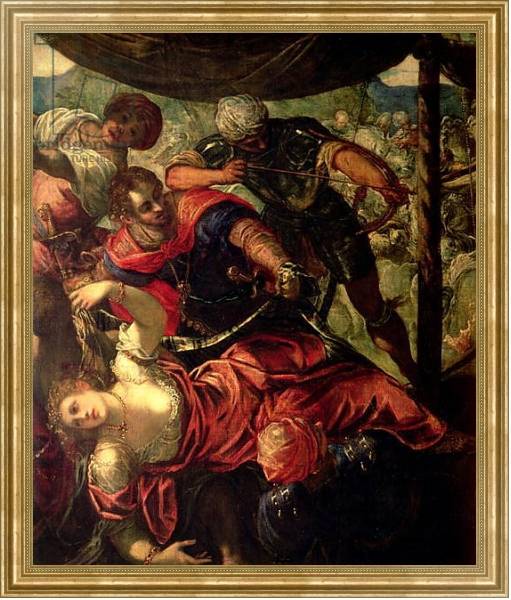 Постер Battle between Turks and Christians, c.1588/89 с типом исполнения На холсте в раме в багетной раме NA033.1.051
