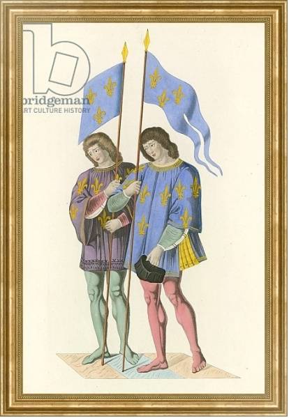 Постер Heralds Announcing the Death of Charles VI to his Son, c 1500 с типом исполнения На холсте в раме в багетной раме NA033.1.051