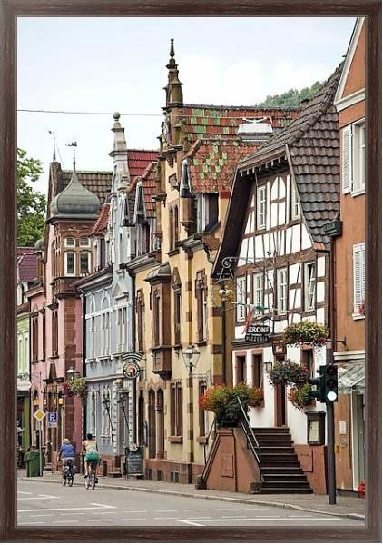 Постер Германия. Сельская улочка с типом исполнения На холсте в раме в багетной раме 221-02