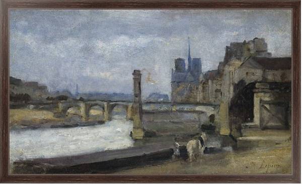 Постер The Pont de la Tournelle, Paris с типом исполнения На холсте в раме в багетной раме 221-02