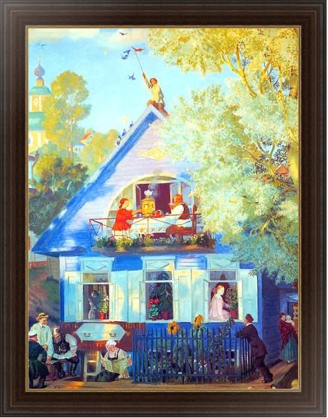 Постер Голубой домик с типом исполнения На холсте в раме в багетной раме 1.023.151