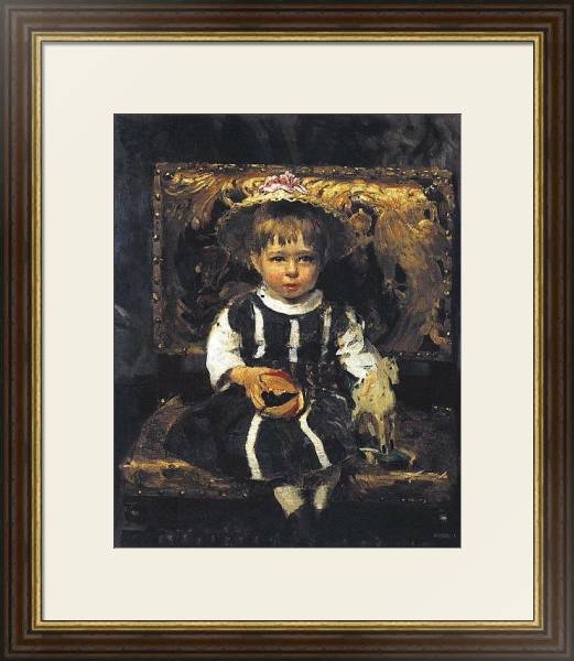 Постер Портрет В.И.Репиной, дочери художника в детстве. 1874 с типом исполнения Под стеклом в багетной раме 1.023.036