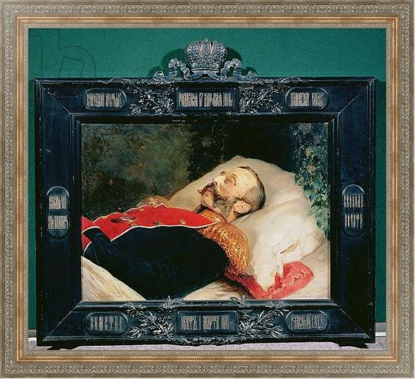 Постер Emperor Alexander II on His Deathbed, 1881 с типом исполнения На холсте в раме в багетной раме 484.M48.310