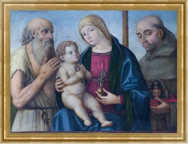 Постер Дева Мария с младенцем и Святыми 3 с типом исполнения На холсте в раме в багетной раме NA033.1.051