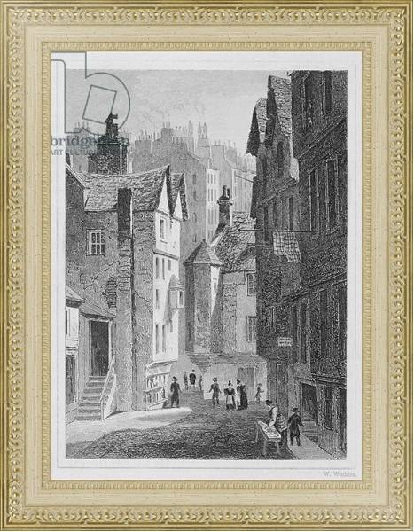 Постер High School, Wynd, Edinburgh engraved by William Watkins, 1831 с типом исполнения Акварель в раме в багетной раме 484.M48.725