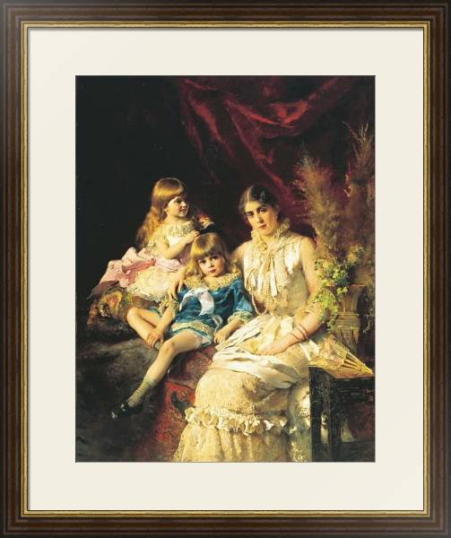 Постер Семейный портрет. 1882 с типом исполнения Под стеклом в багетной раме 1.023.036
