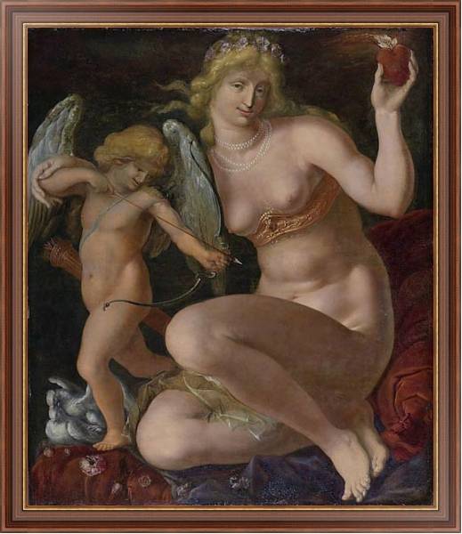 Постер Венера и Купидон с типом исполнения На холсте в раме в багетной раме 35-M719P-83