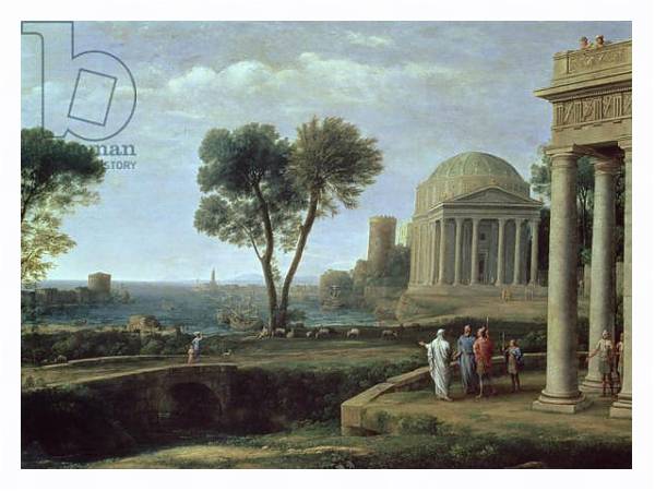 Постер Landscape with Aeneas at Delos, 1672 с типом исполнения На холсте в раме в багетной раме 221-03