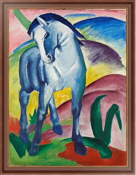 Постер Синяя лошадь I с типом исполнения На холсте в раме в багетной раме 35-M719P-83