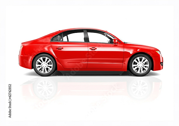 Постер Красный автомобиль с типом исполнения На холсте в раме в багетной раме 221-03