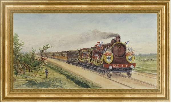 Постер Президентский поезд на пути из Дюнкерка в Компьень с типом исполнения На холсте в раме в багетной раме NA033.1.051