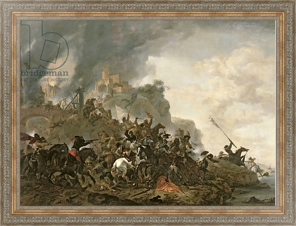 Постер Cavalry Making a Sortie from a Fort on a Hill, 1646 с типом исполнения На холсте в раме в багетной раме 484.M48.310