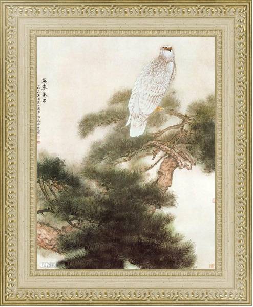 Постер Восточные птицы 36 с типом исполнения Акварель в раме в багетной раме 484.M48.725