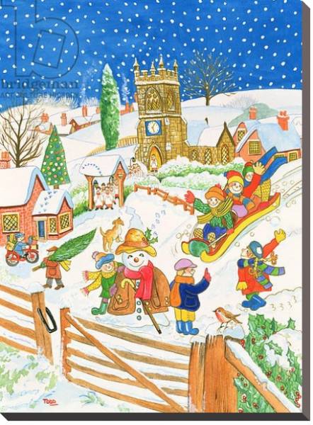 Постер Christmas Eve in the Village 2 с типом исполнения На холсте без рамы