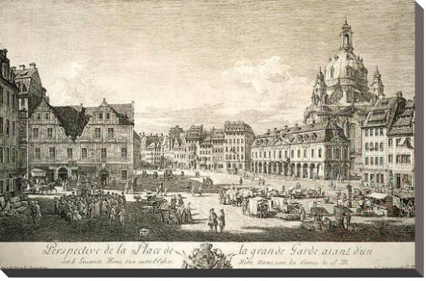 Постер Новый рынок в Дрездене с типом исполнения На холсте без рамы