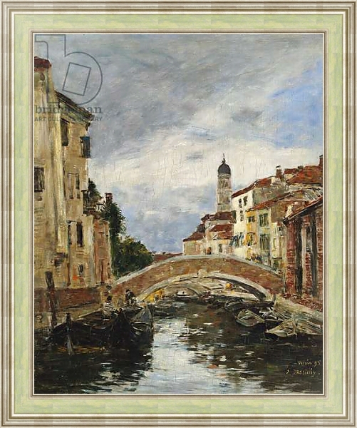 Постер A Small Venetian Canal, 1895 с типом исполнения На холсте в раме в багетной раме NA053.0.113