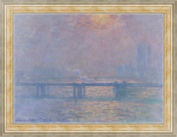 Постер Мост Чаринг-Кросс через Темзу с типом исполнения На холсте в раме в багетной раме NA053.0.115