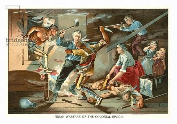 Постер Indian warfare of the colonial epoch с типом исполнения На холсте в раме в багетной раме 221-03