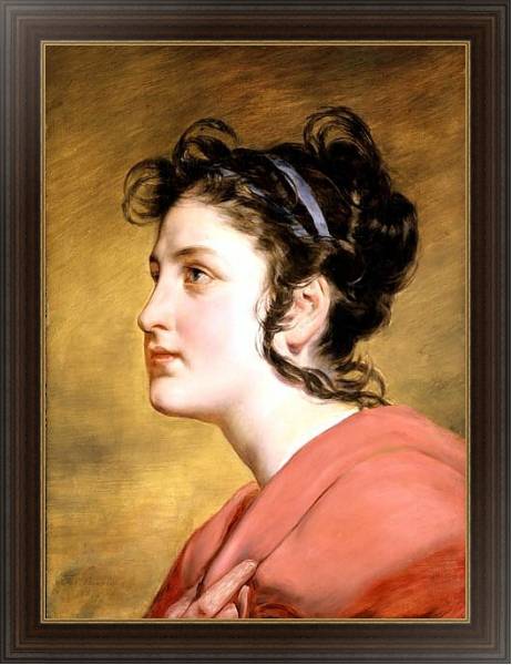 Постер Портерт молодой девушки с типом исполнения На холсте в раме в багетной раме 1.023.151
