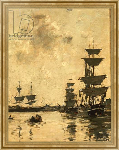 Постер Deauville: Schooners at Anchor, 1887 с типом исполнения На холсте в раме в багетной раме NA033.1.051