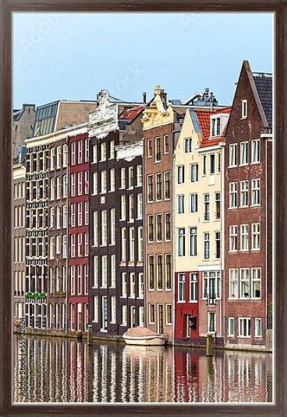Постер Голландия. Амстердам. Улица Дамрак  3 с типом исполнения На холсте в раме в багетной раме 221-02