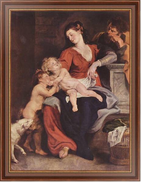 Постер Святое семейство с корзиной с типом исполнения На холсте в раме в багетной раме 35-M719P-83