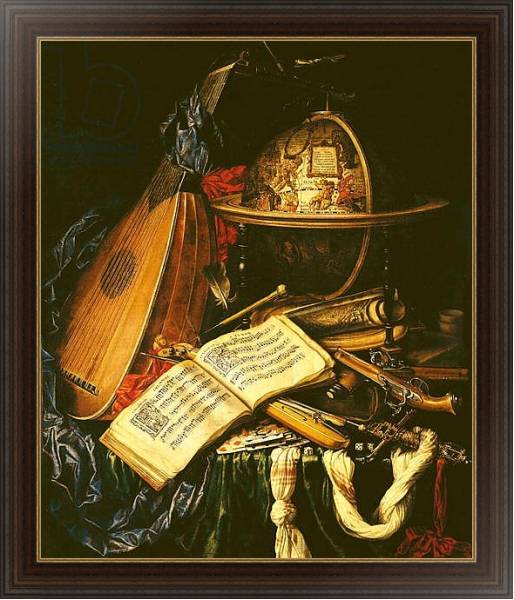 Постер Still Life with Musical Instruments с типом исполнения На холсте в раме в багетной раме 1.023.151